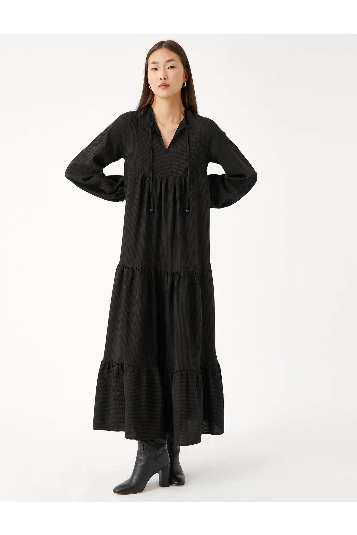 Koton  Langes Lagenkleid mit bequemem Schnitt