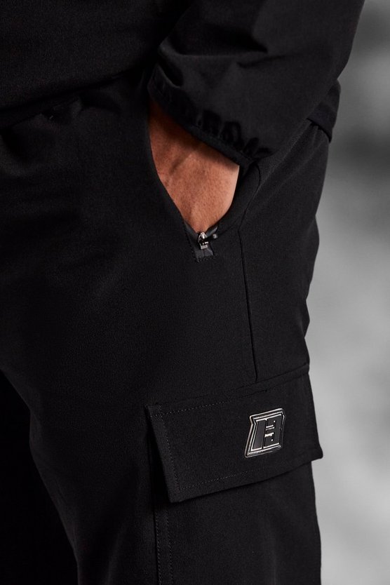 ArrDee Slim-Fit Stretch Cargohose mit Reißverschlüssen