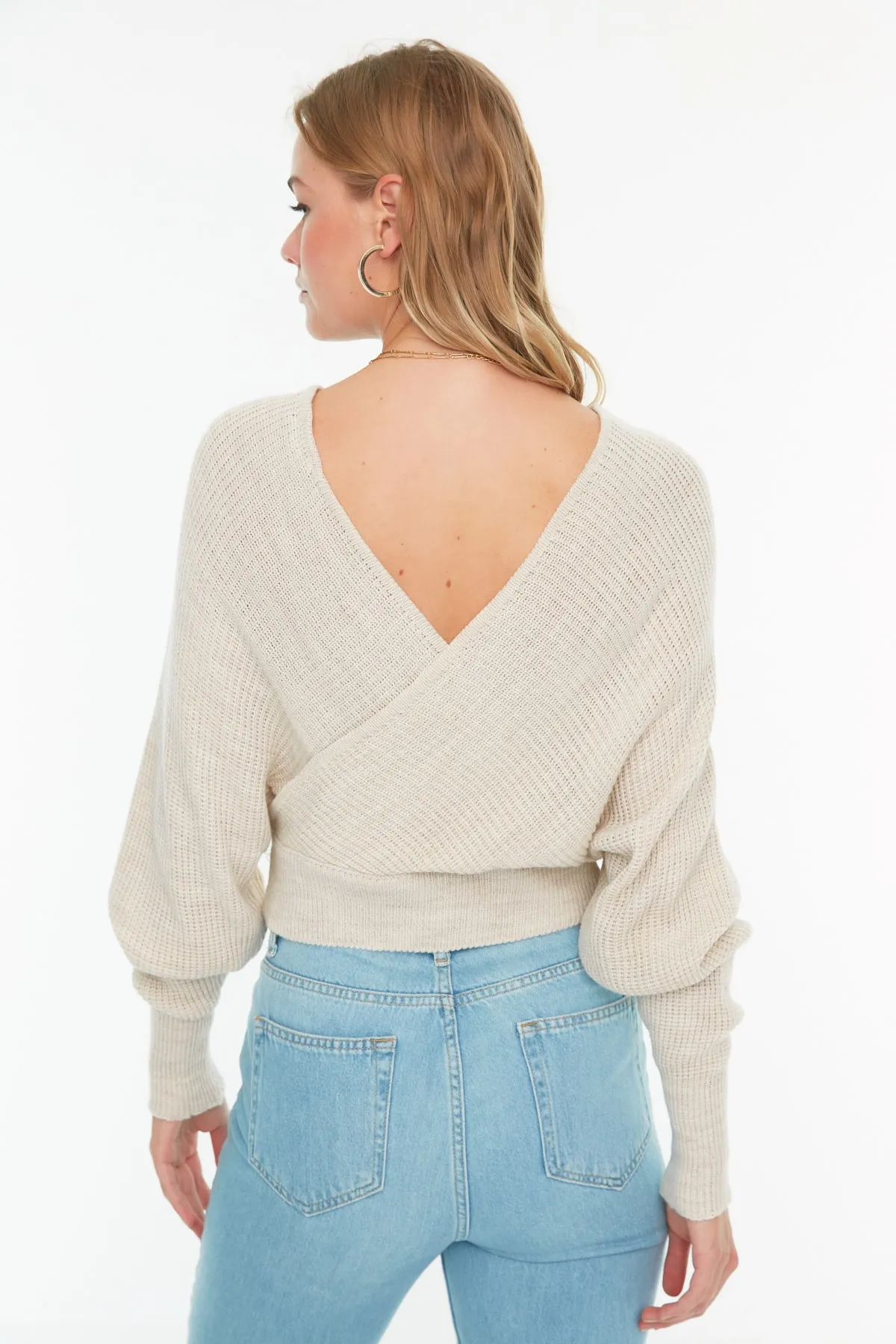 Trendyol Collection  Steinfarbener zweireihiger Strickpullover TWOAW21KZ1277