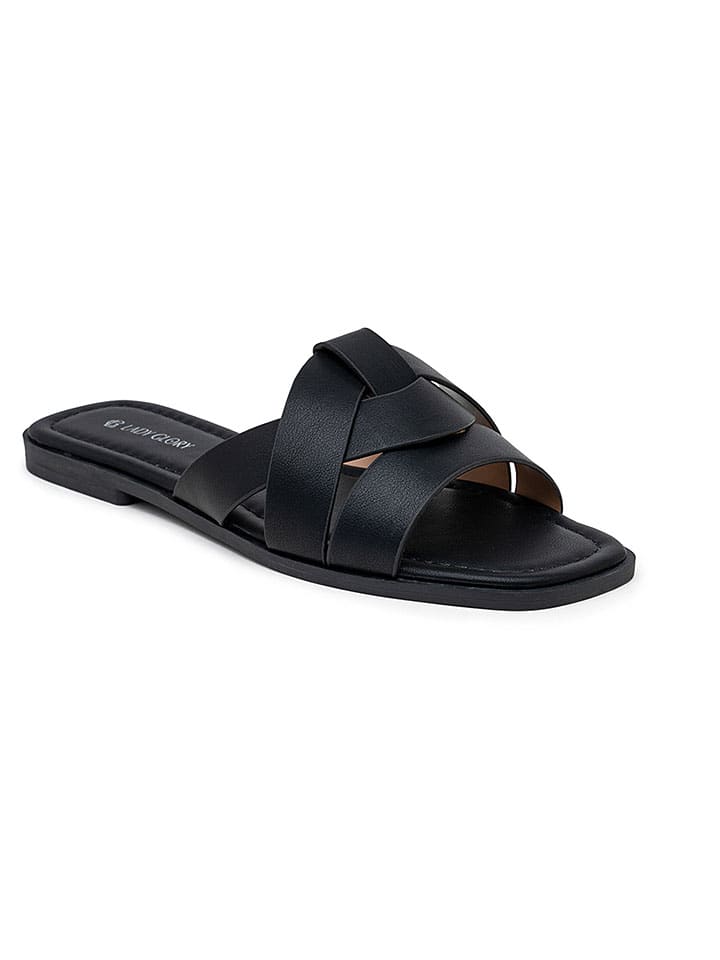 Foreverfolie Pantoletten in Schwarz günstig kaufen