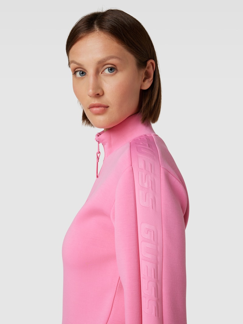 Sweatjacke mit Label-Applikation Modell 'NEW ALLIE' in pink