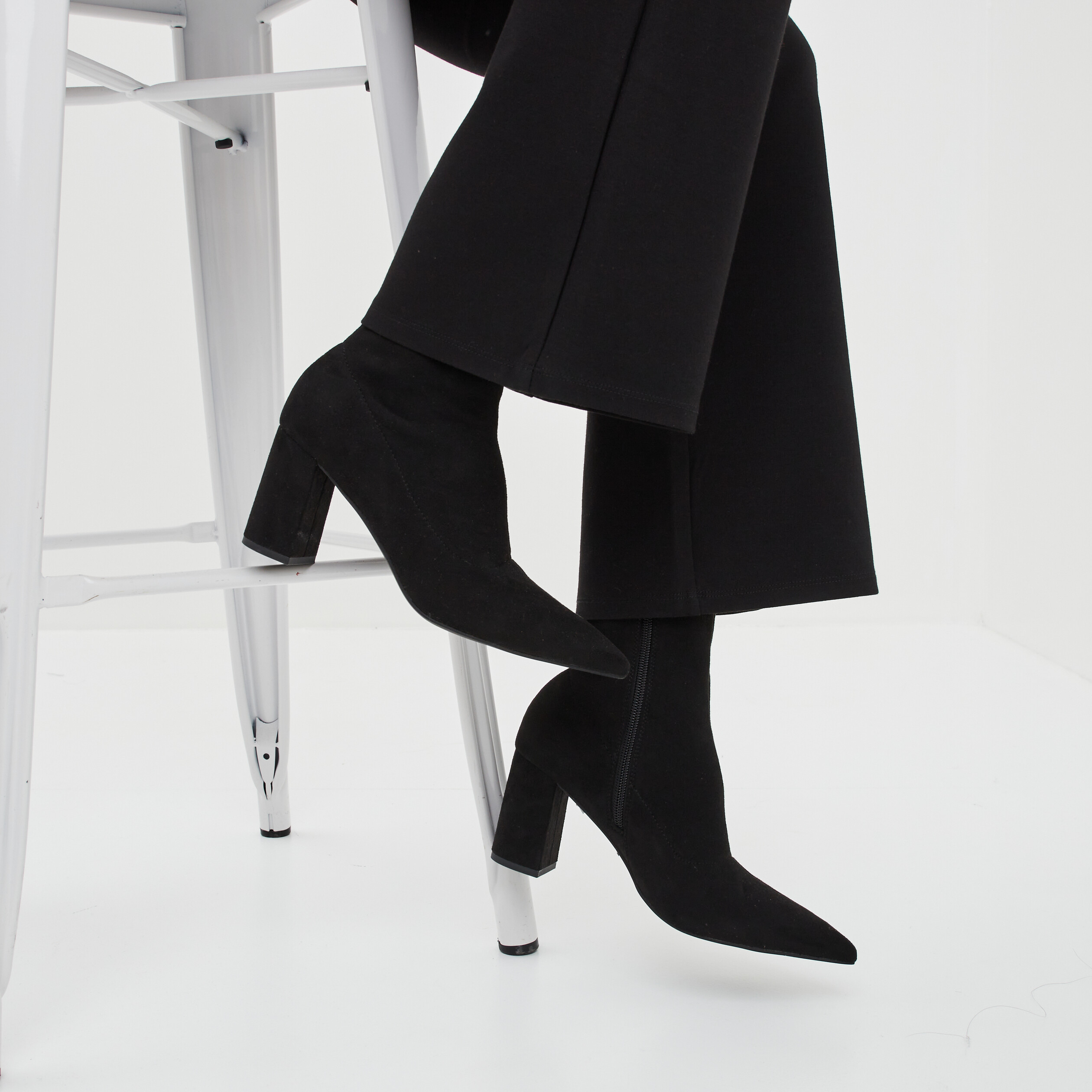 Bottines à talons bouts pointus noir femme | La Halle