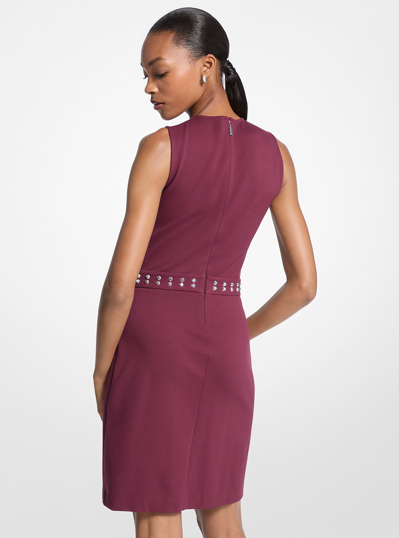Studded Mini Dress - OXBLOOD