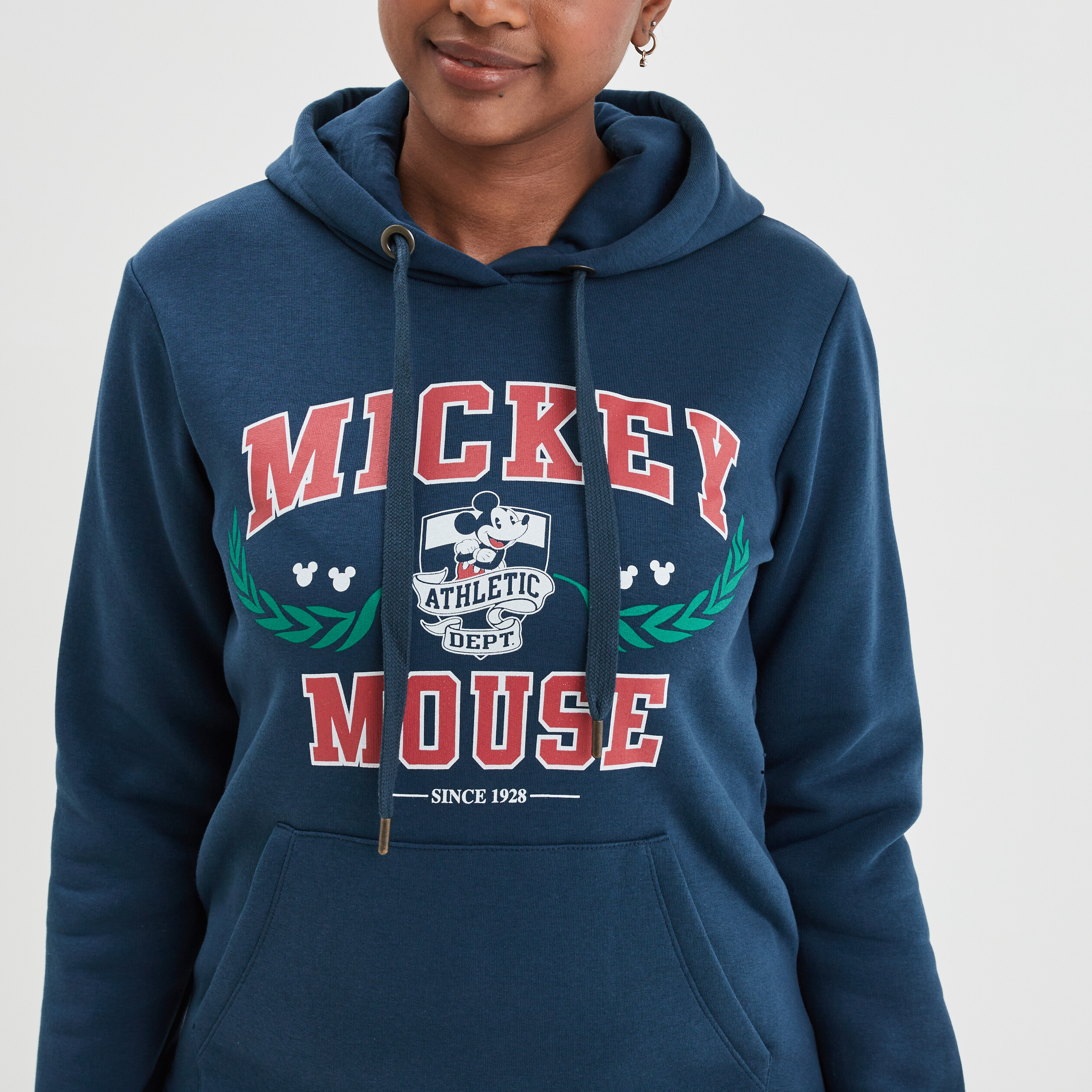 Sweat à capuche hoodie Mickey bleu marine femme | La Halle