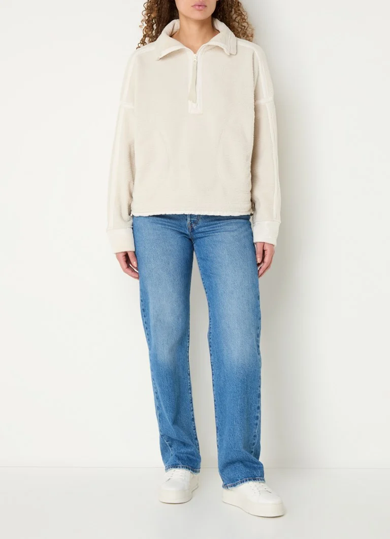Penn & Ink Teddy sweater with half zip and side pockets