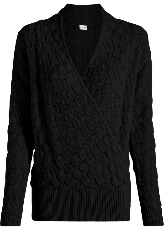 Ajour-Pullover in Wickeloptik