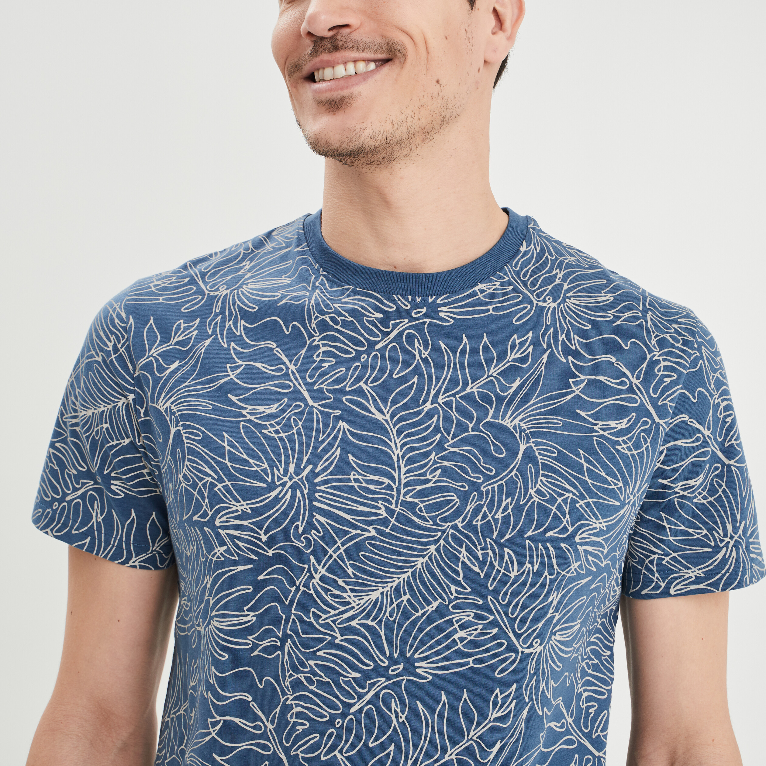 T-shirt manches courtes bleu pétrole homme | La Halle