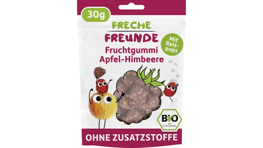 Freche Freunde Bio Fruchtgummi Apfel-Himbeere mit Reispops 30 g