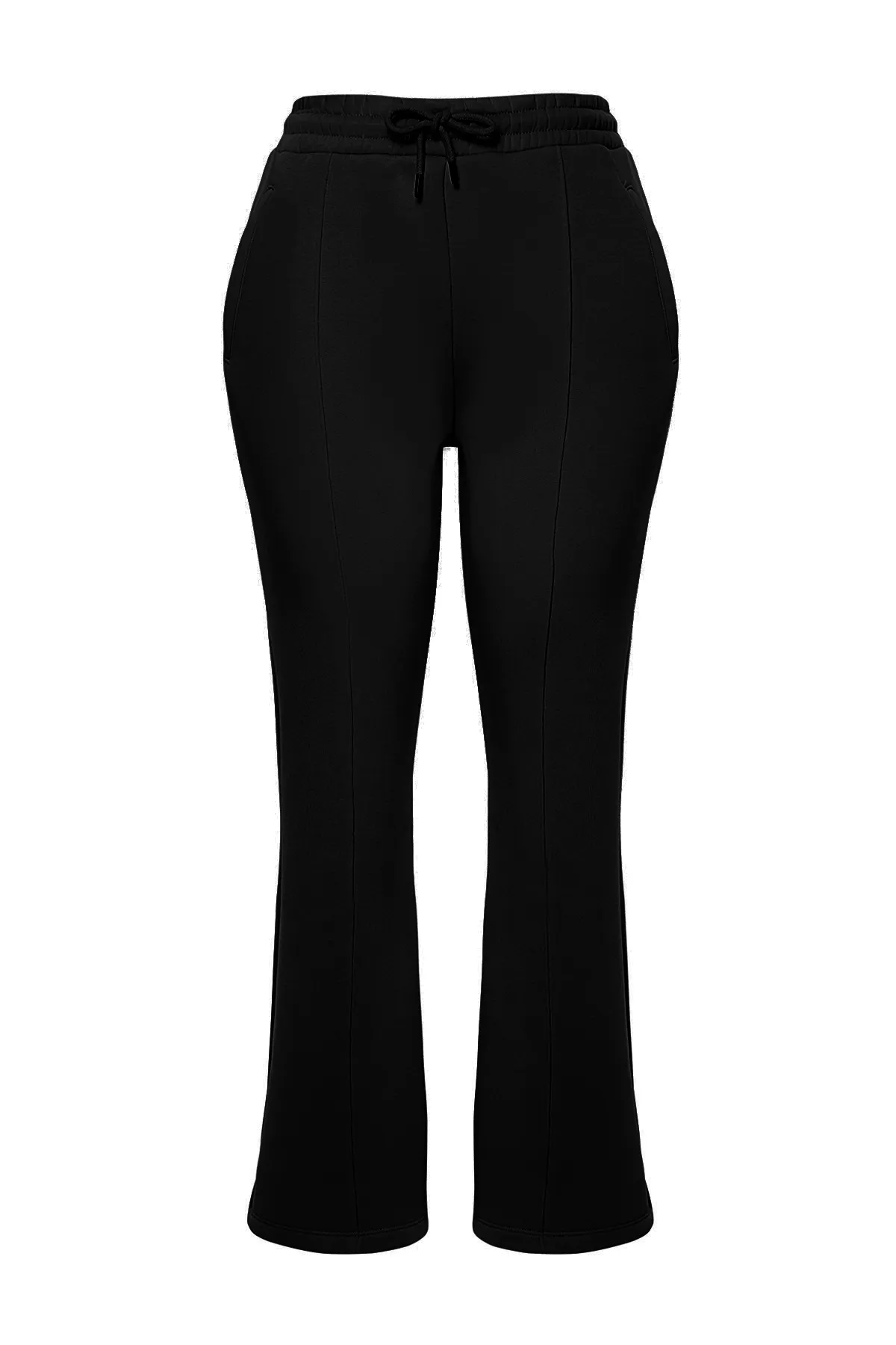 Trendyol Curve  Schwarze Strick-Jogginghose mit dickem Fleece-Futter TBBAW24AJ00000