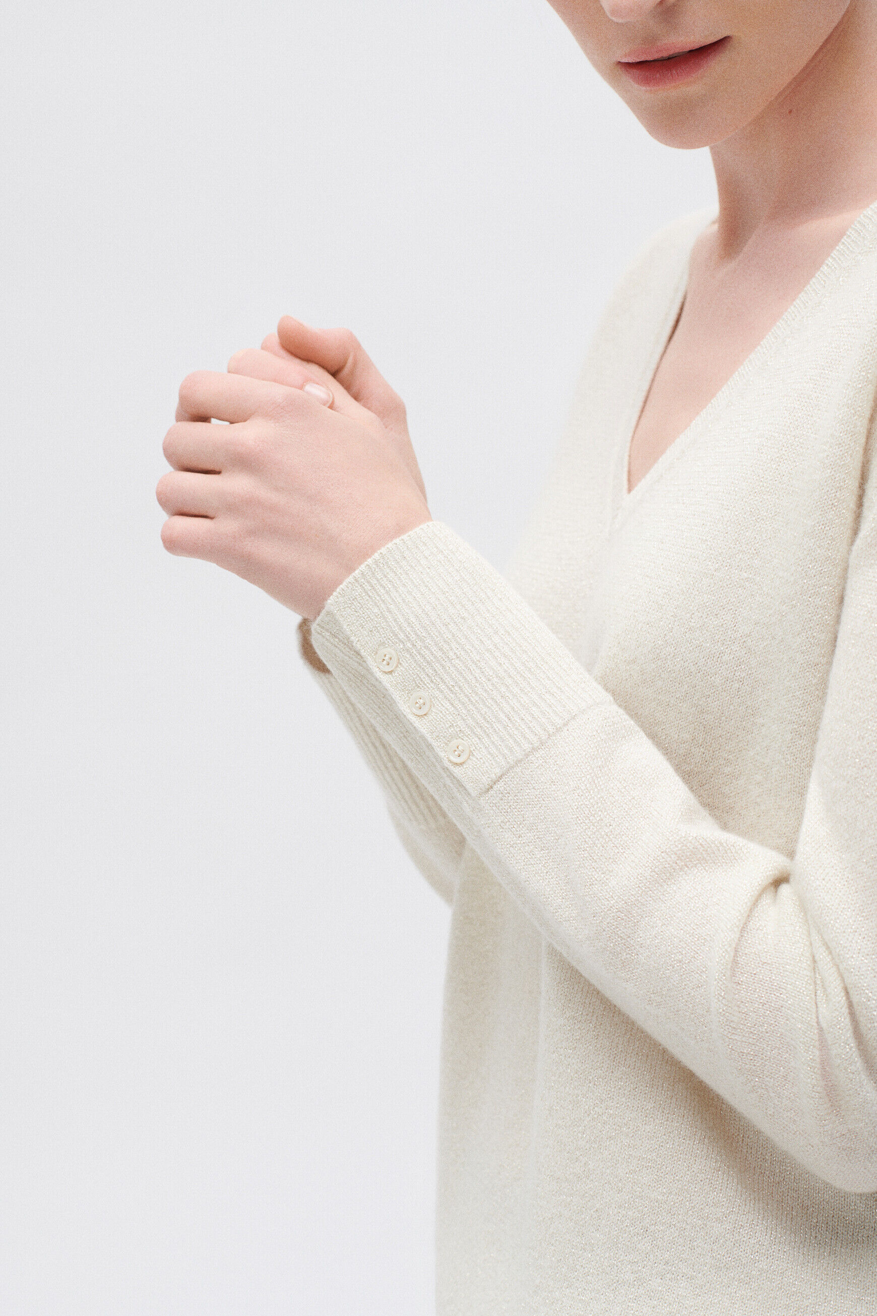 Pull marianne lurex ivoire femme