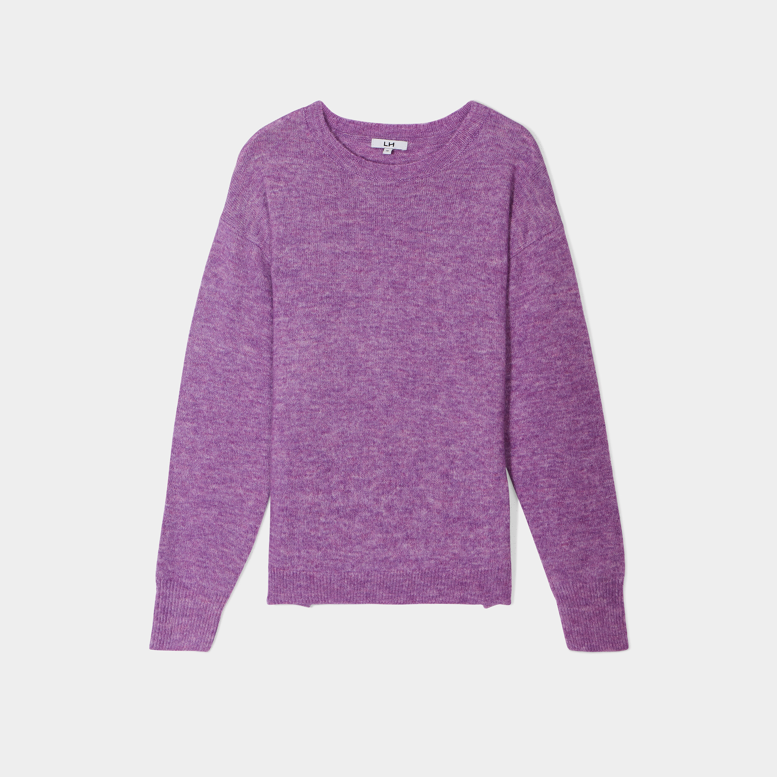 Pull col rond manches longues violet femme | La Halle