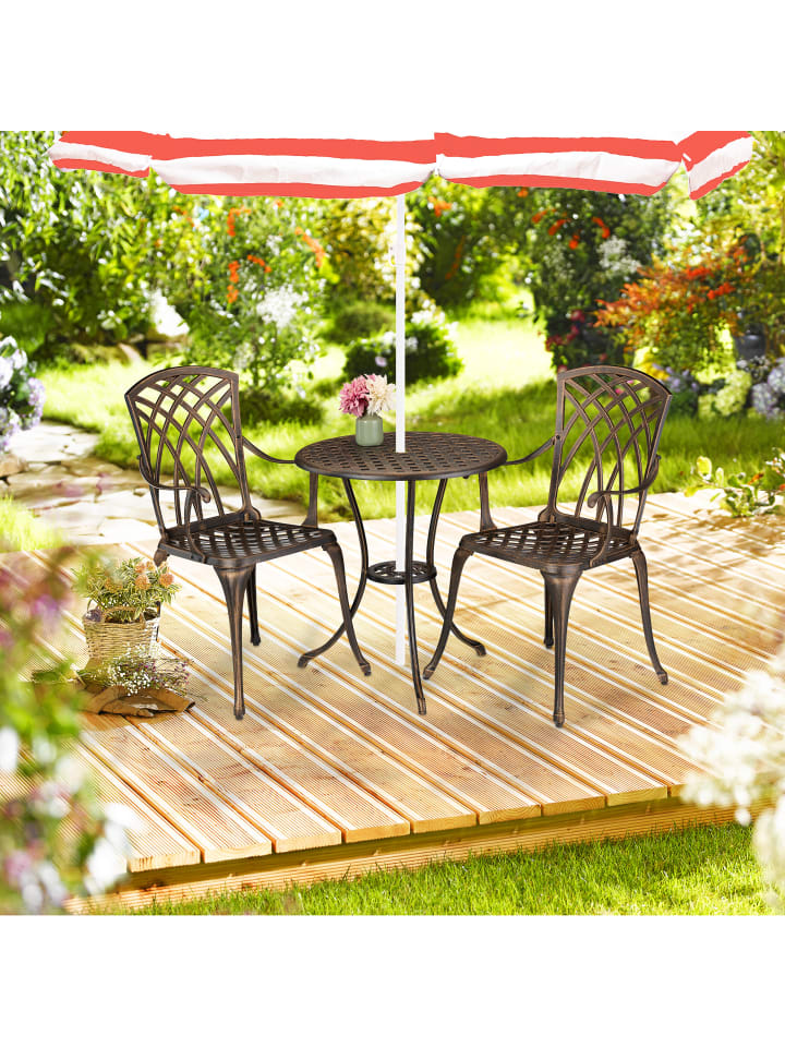 relaxdays 3-tlg. Gartenmöbel Set in Schwarz/ Bronze günstig kaufen onesize