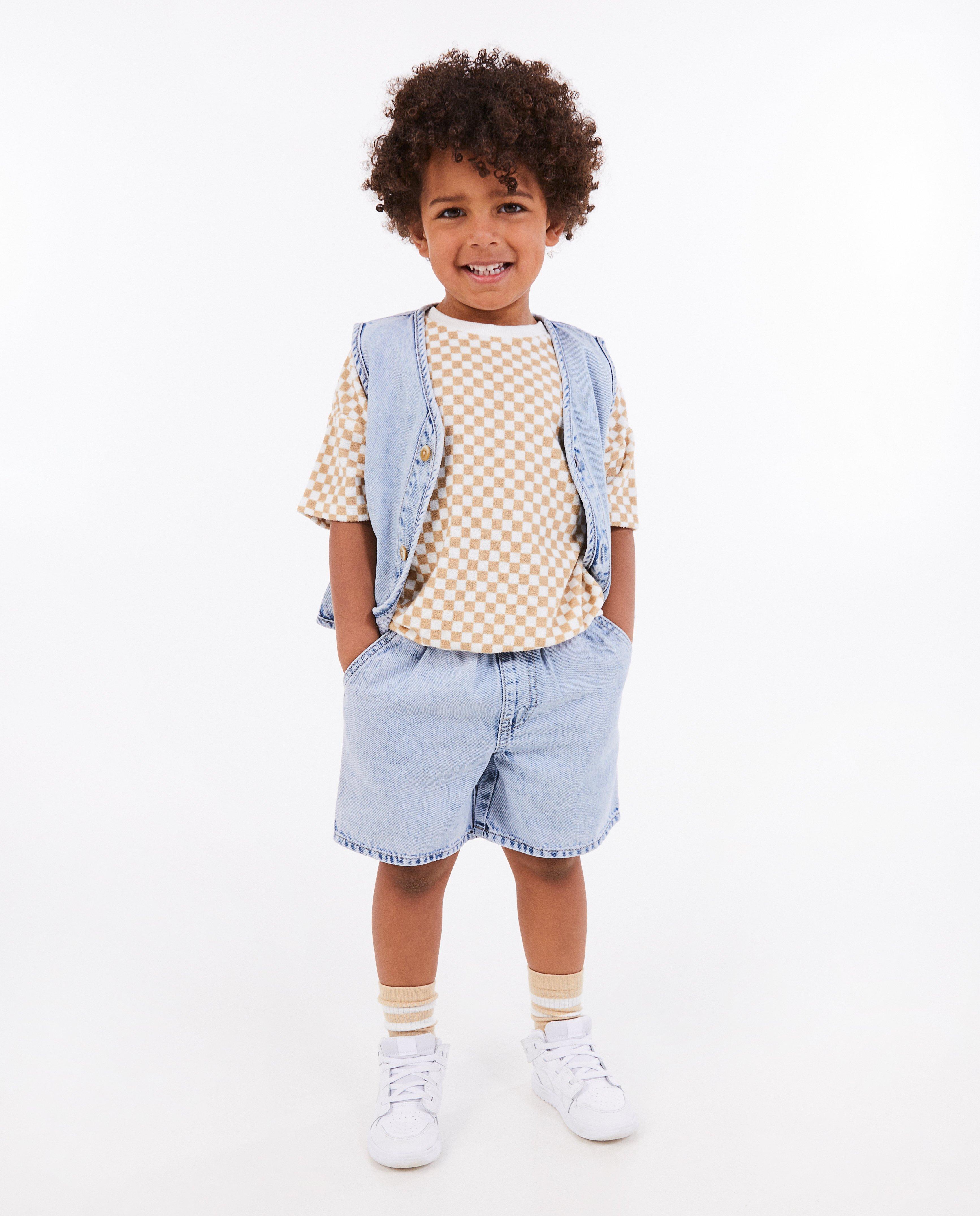 Pantaloni scurți din denim albastru unisex Nanja Massy, 3-8 ani, albastru deschis