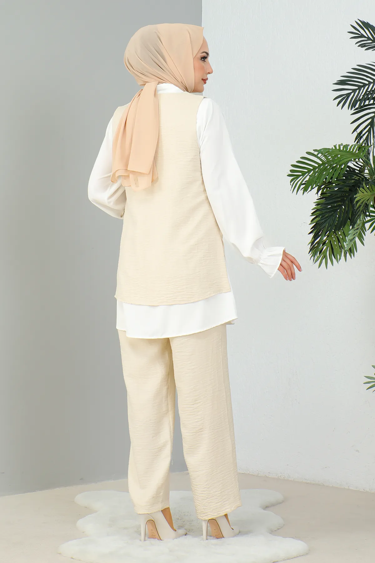 MODAQU  Dreier-Bettwäscheset mit Steindetail in Beige