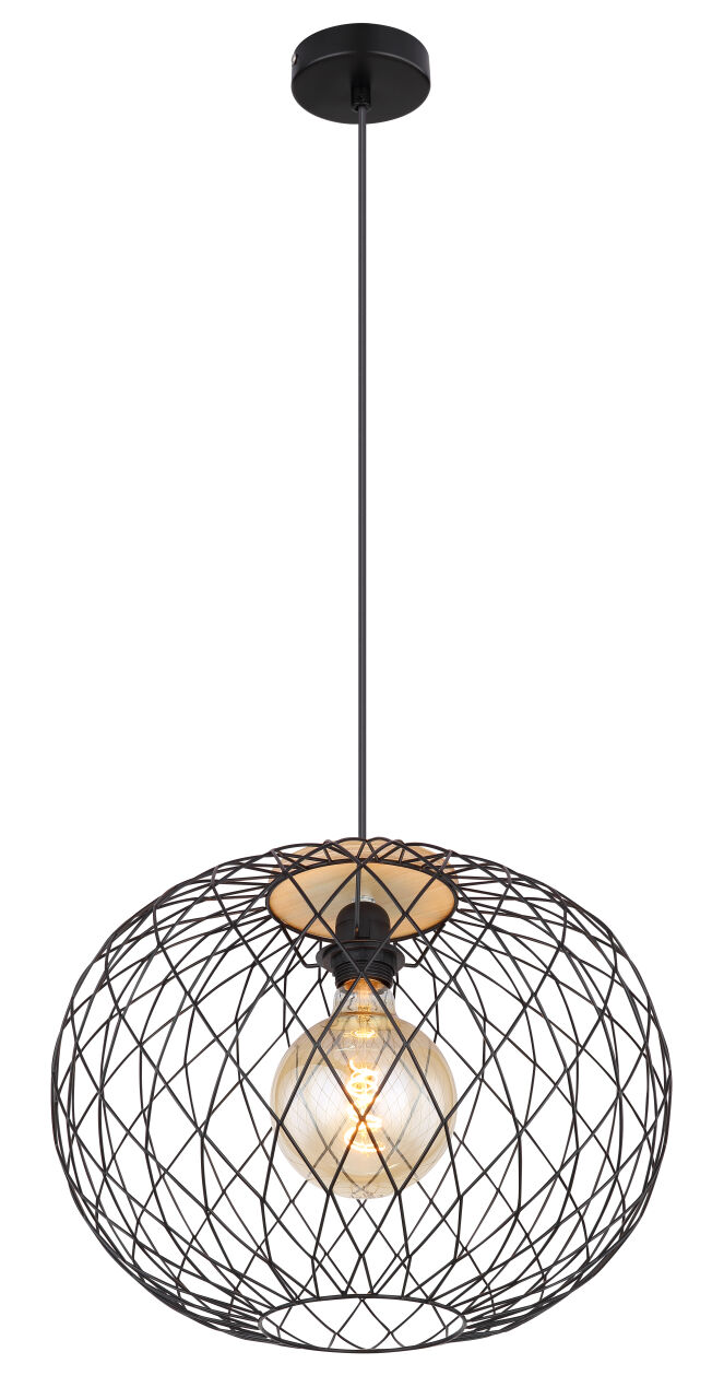 Globo Lighting - LACKY - Hängeleuchte Metall schwarz matt, 1x E27