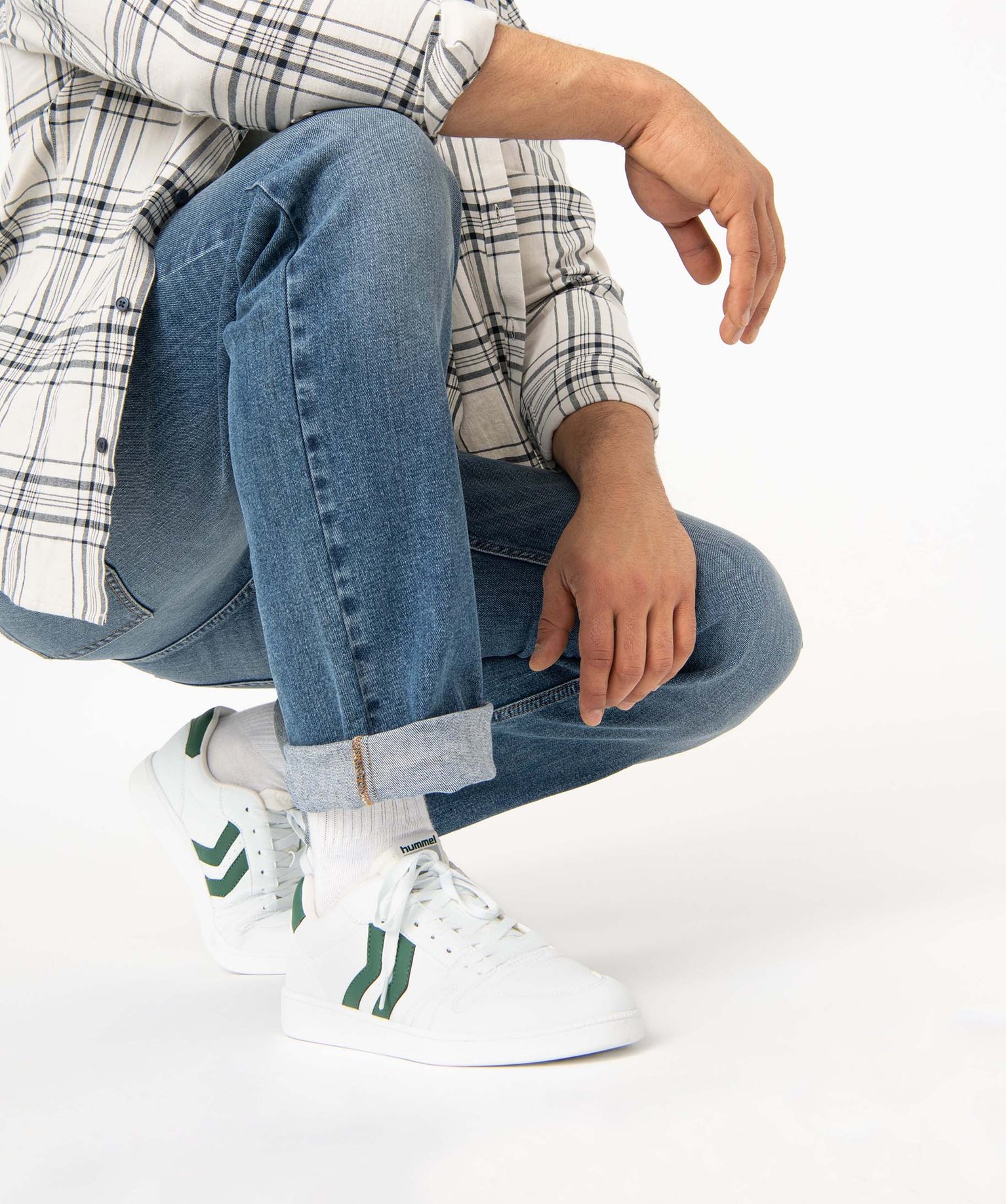 Tennis homme bicolores à lacets – Hummel HandPerfekt blanc | GEMO