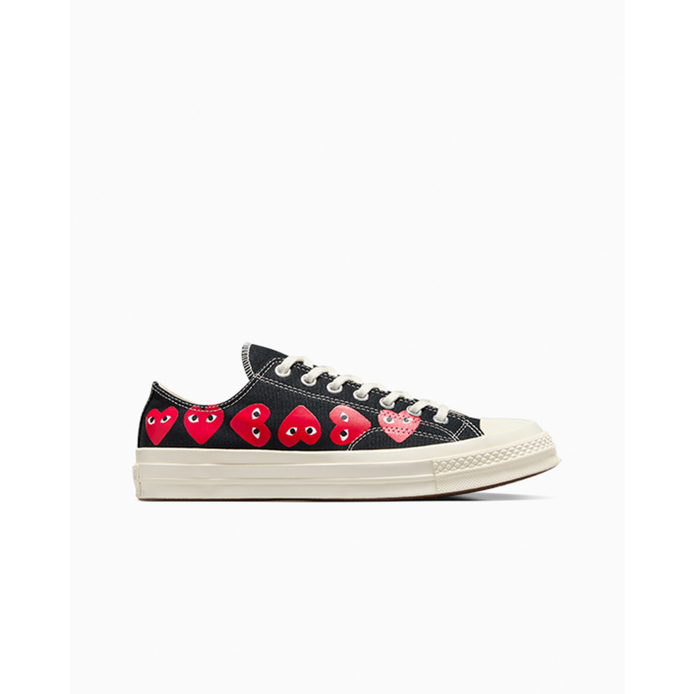 Converse Comme des Garçons PLAY x Converse Chuck 70 Low Black Multi Heart A08149C / schwarz