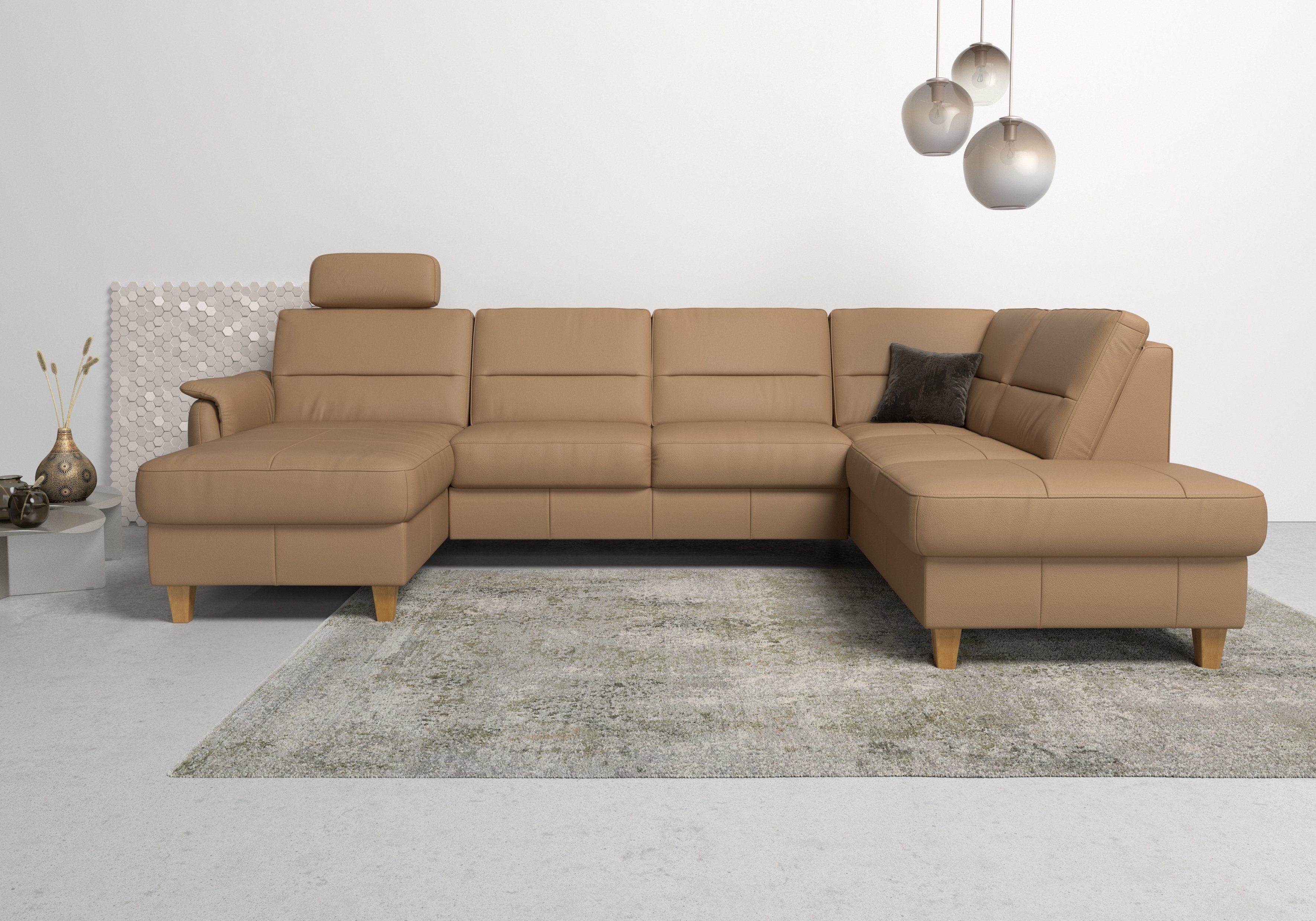 Home affaire Wohnlandschaft Palmera, Federkern, wahlweise mit Bettfunktion und mit/ohne Stauraum