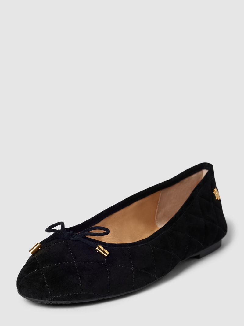 Ballerinas aus Leder mit Schleifen-Detail Modell 'JAYNA' in schwarz