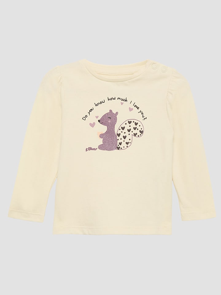 s.Oliver Longsleeve in Creme günstig kaufen