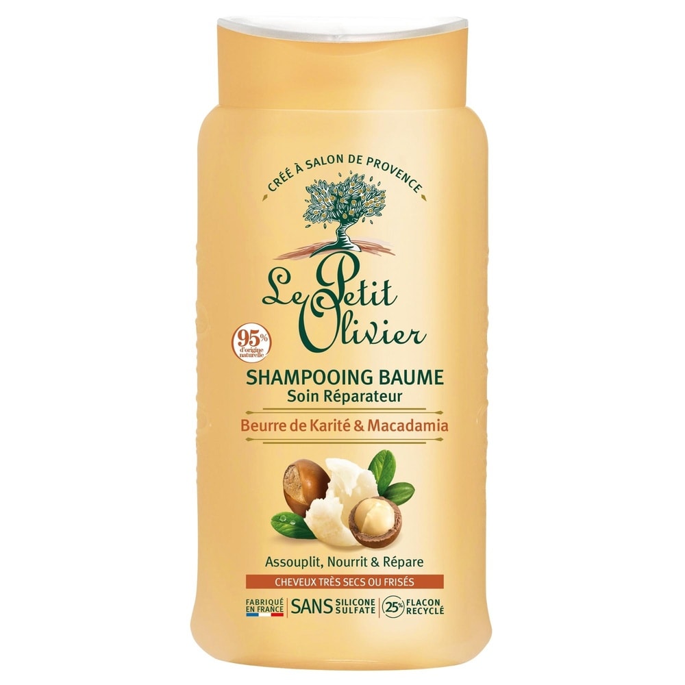 le petit olivier Shampooing Baume Soin Réparateur Beurrede Karité & Macadamia Shampooing - Cheveux Très Secs ou Frisés