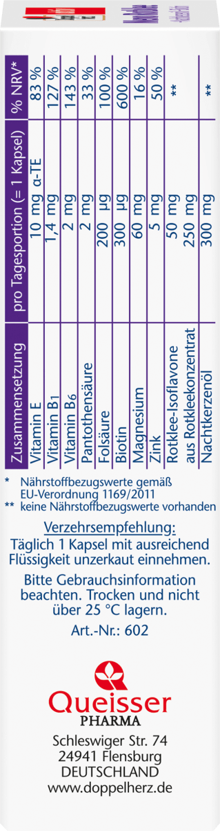 Meno Rotklee + Nachtkerzenöl + Biotin Kapseln 30 St., 34,4 g