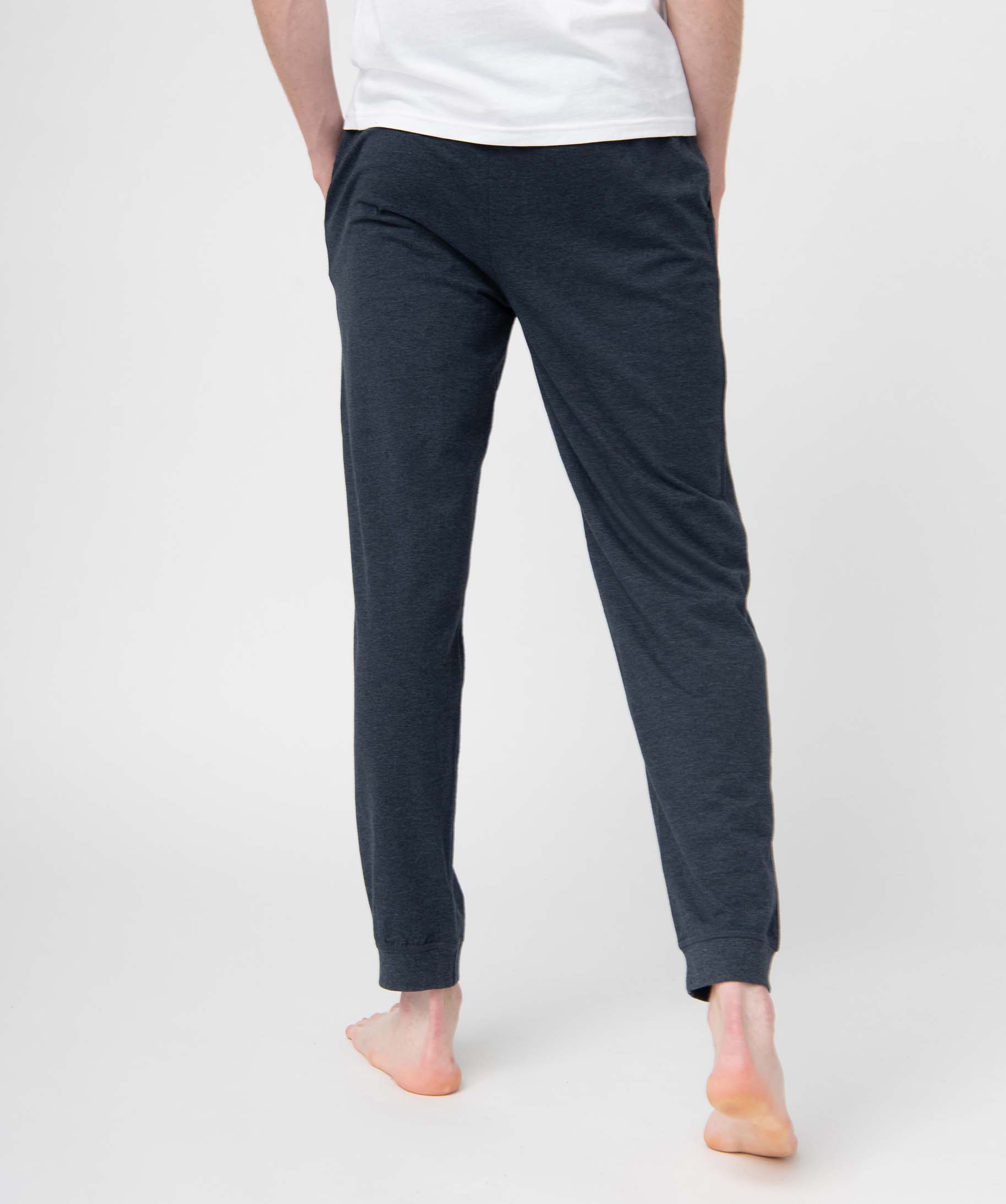 Pantalon de pyjama homme en jersey à taille élastique bleu fonce | GEMO