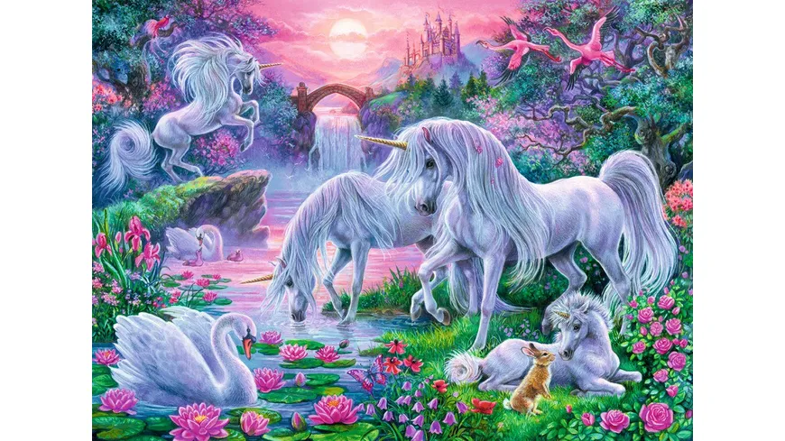 Ravensburger Puzzle - Einhörner im Abendrot, 150 XXL-Teile
