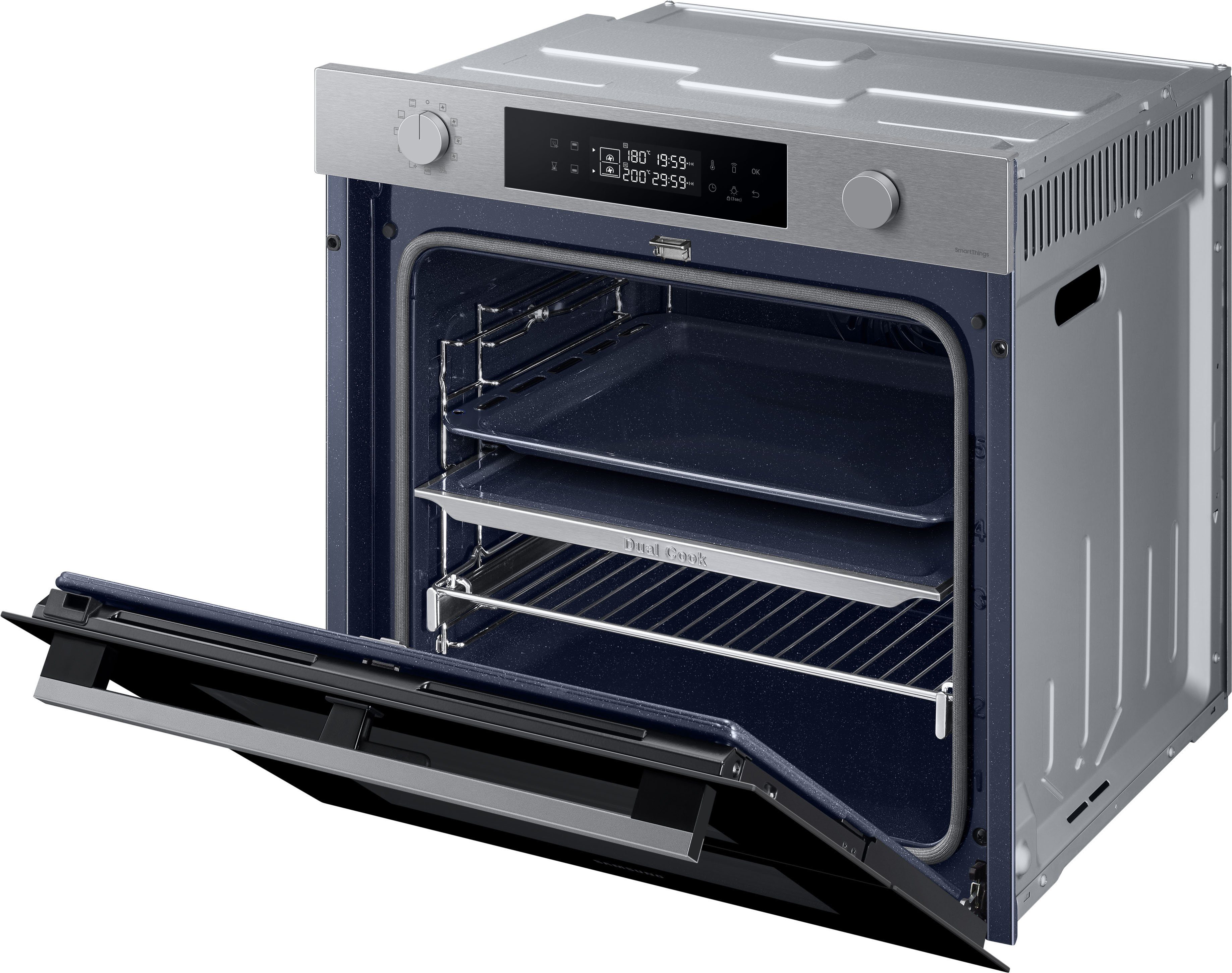 Samsung Pyrolyse Backofen NV7B4530ZAS, Pyrolyse-Selbstreinigung, Dual Cook Flex – Ein Ofen. Zwei Garräume. Maximale Flexibilität.
