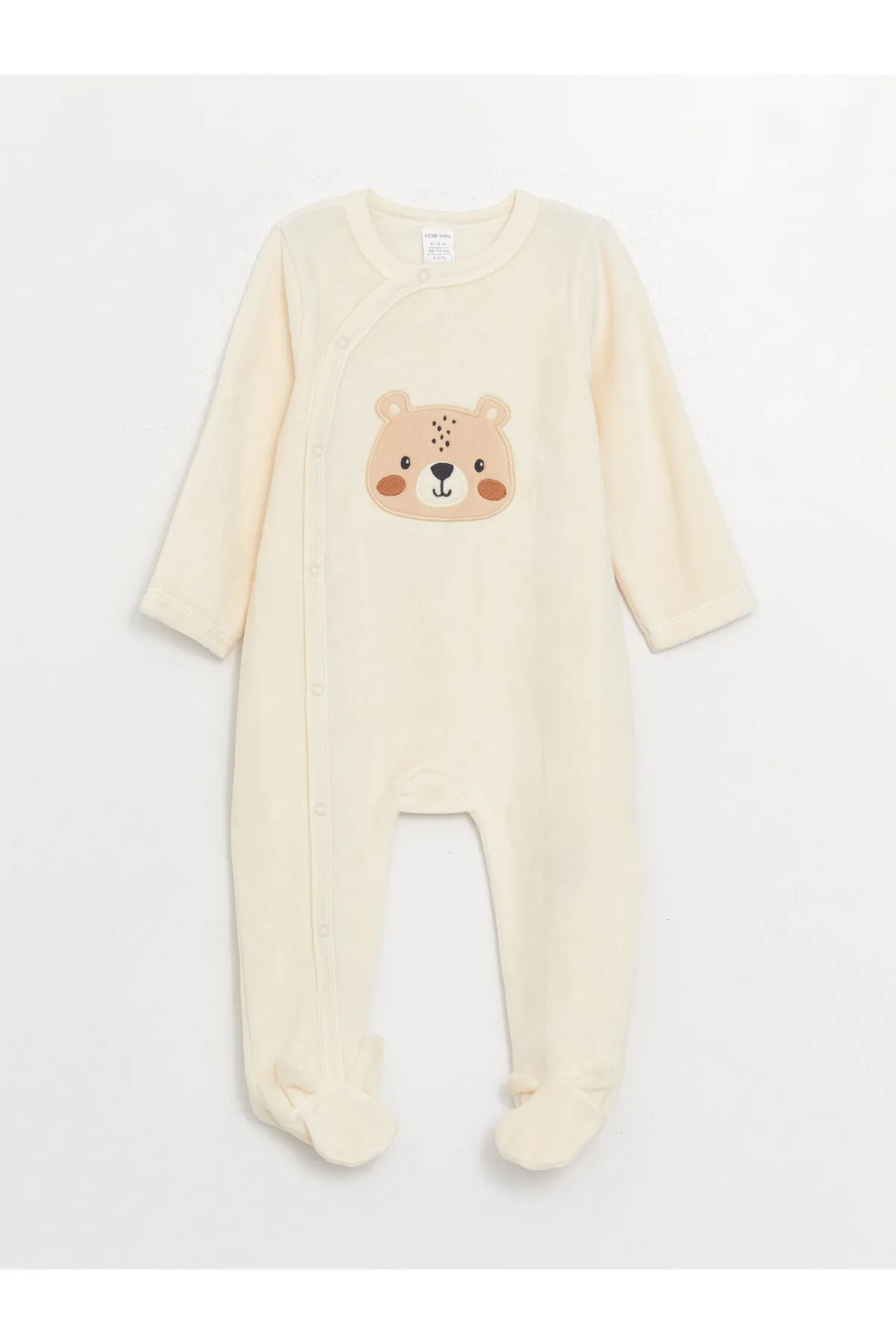 LC Waikiki  Langärmliger Baby-Jumpsuit für Jungen mit Rundhalsausschnitt und Stickerei