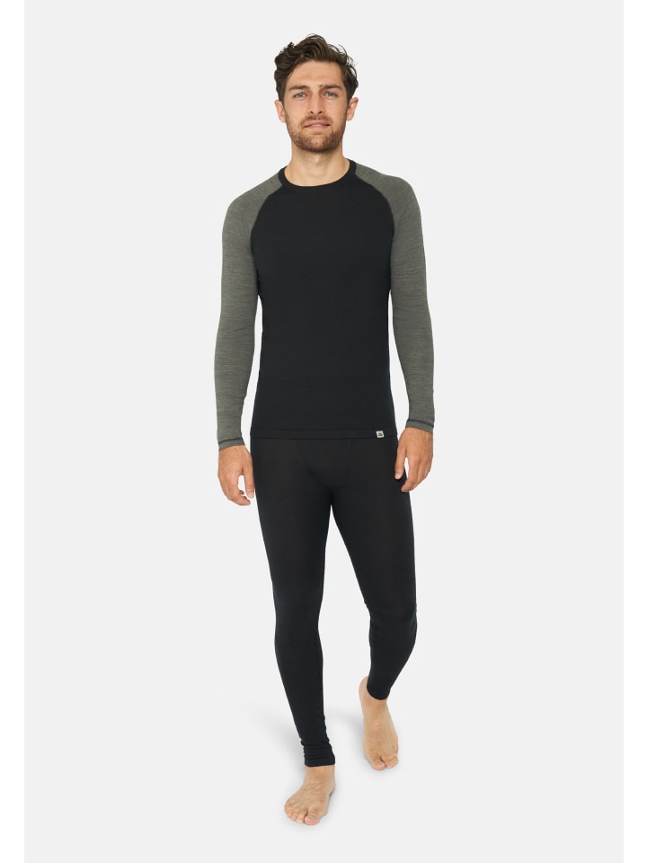 DANISH ENDURANCE Baselayer-Set Merino Baselayer in black/dark grey günstig kaufen