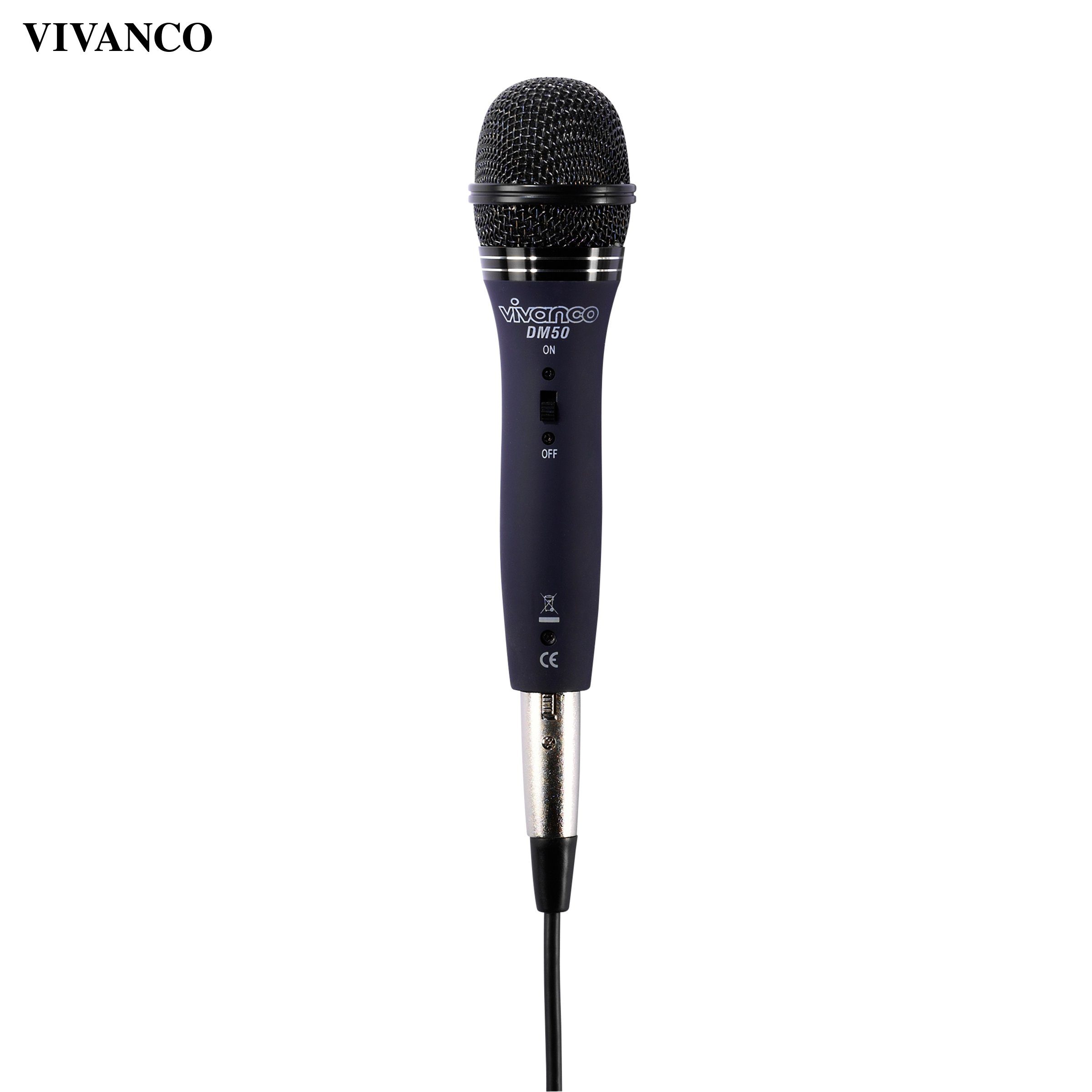 Vivanco Mikrofon (1-tlg), 3.5 mm / 6.3 mm / XLR Stecker, Zink Alloy Gehäuse, Uni-direktional