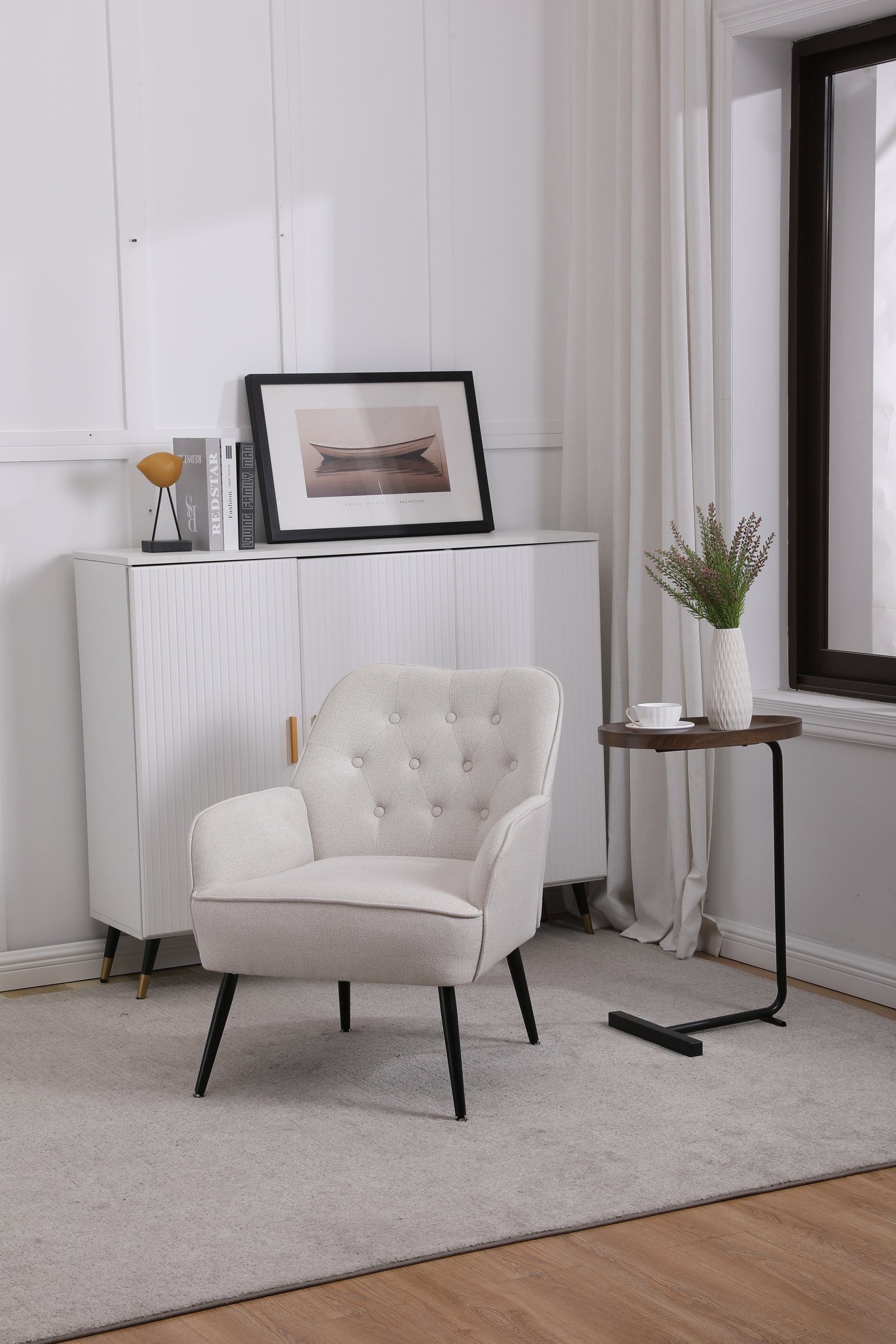 SEEZSSA Polsterstuhl Modern Wohnzimmer Sessel Lounge Sessel Polsterstuhl Relaxsessel, für Wohnzimmer und Schlafzimmer Sofa Stuhl mit Armlehnen Kaffeestuhl