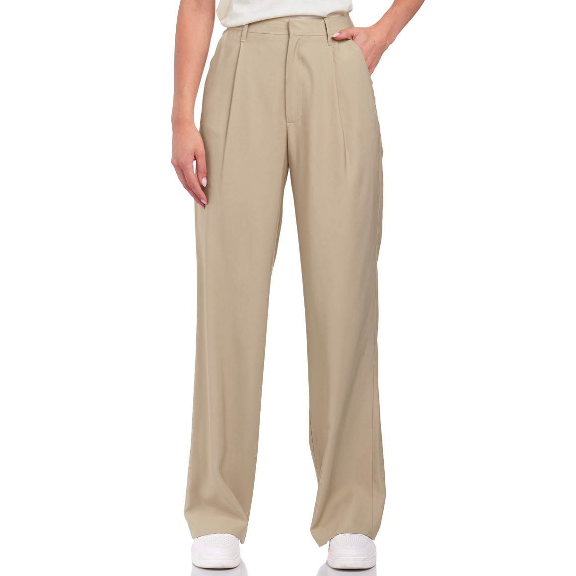 Damen Straight-Hose mit Bundfalte
