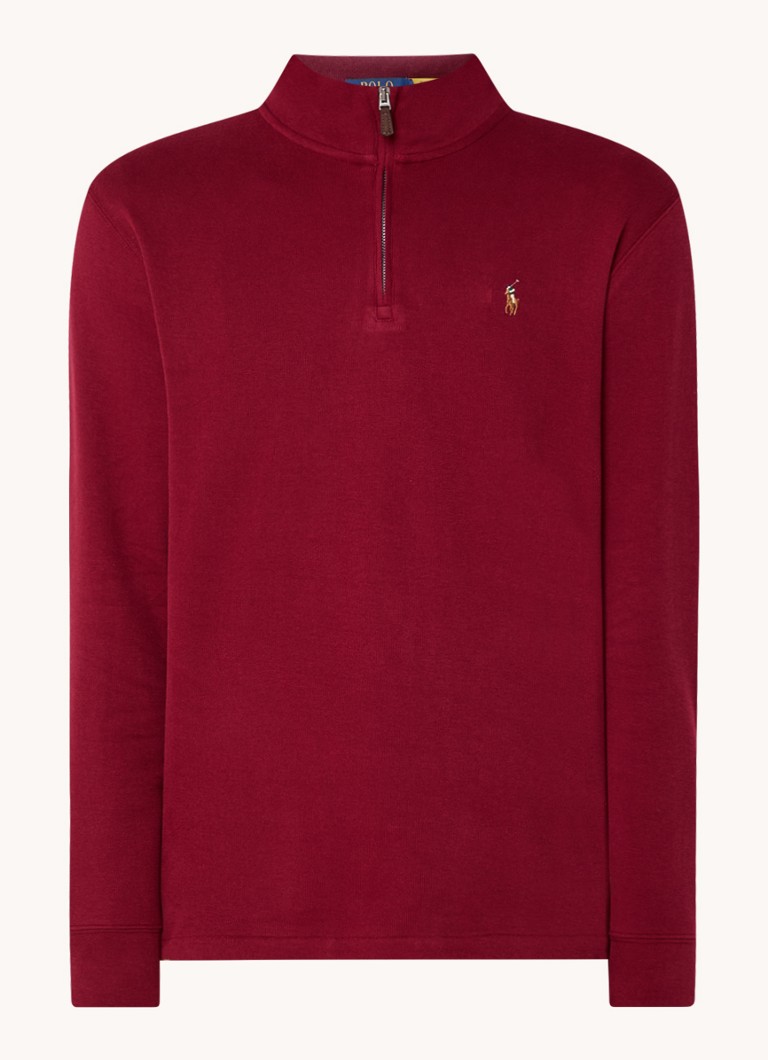 Ralph Lauren Fine-knit pullover with half zip and logo embroidery