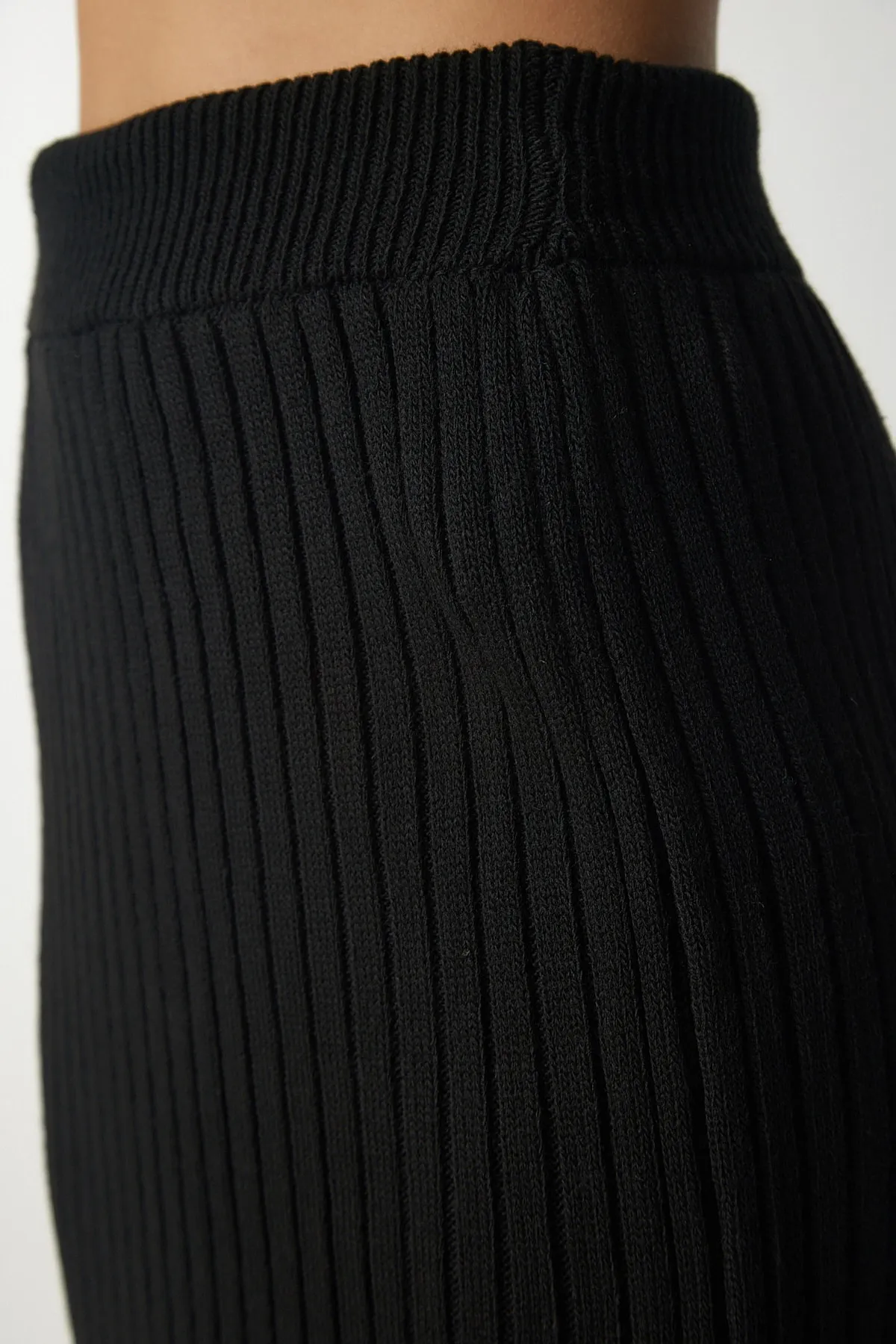 Happiness İstanbul  Damen Schwarz Cardigan Unterhemd Rock Strickwaren Team YY00130
