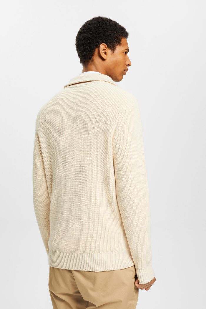 Strickpullover mit halblangem Reißverschluss