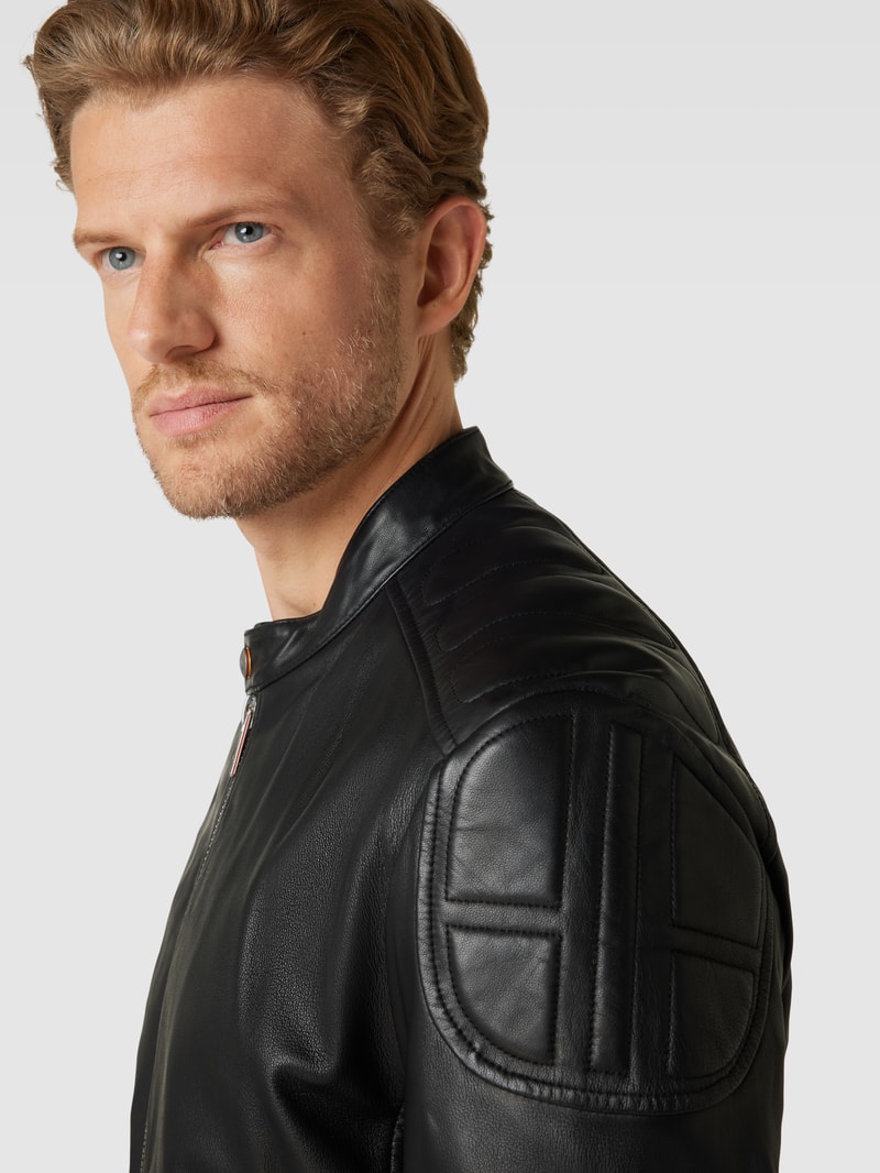 Lederjacke aus Lammleder Modell 'Jomarc' in schwarz