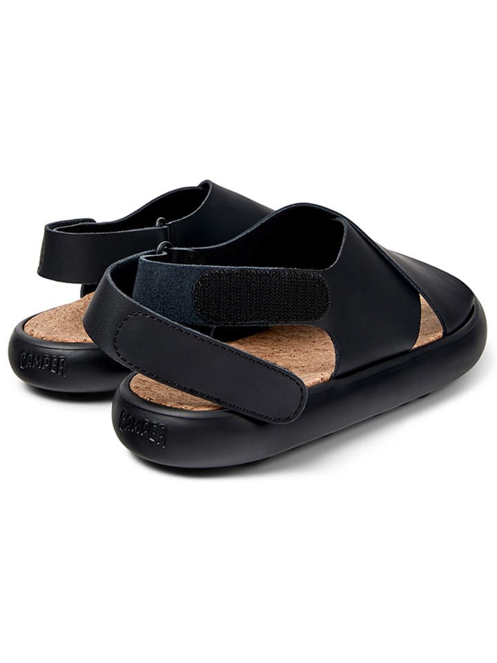 Camper Leder-Sandalen in Schwarz günstig kaufen