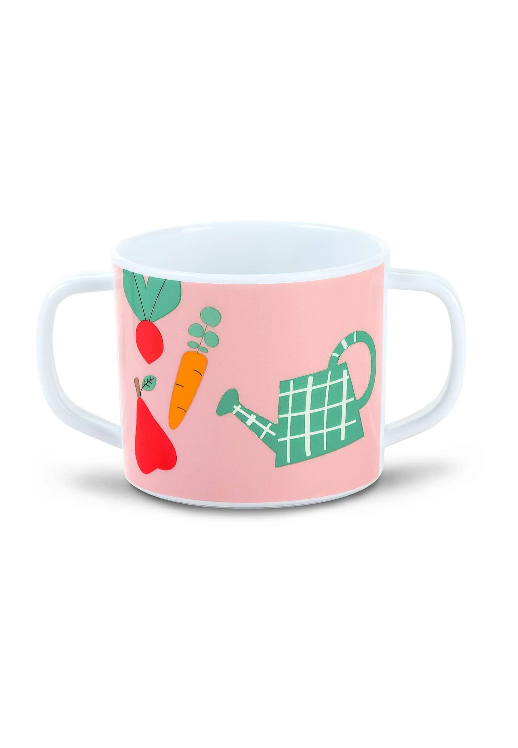 Henkeltasse Esel Emmily mit Trinkaufsatz, Hellrot
