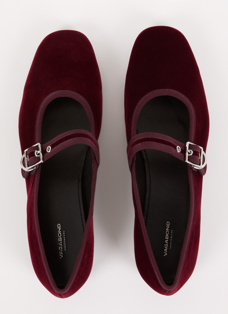 Balerini Jolin din catifea de la Vagabond Shoemakers cu cataramă