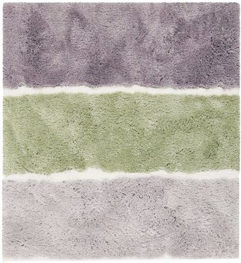 Badematte Rio Marina Homie Living, Höhe 30 mm, rutschhemmend beschichtet, fußbodenheizungsgeeignet, schnell trocknend, Polyester, rechteckig, flauschiger Badteppich, modern gestreift, waschbar, Badezimmerteppich