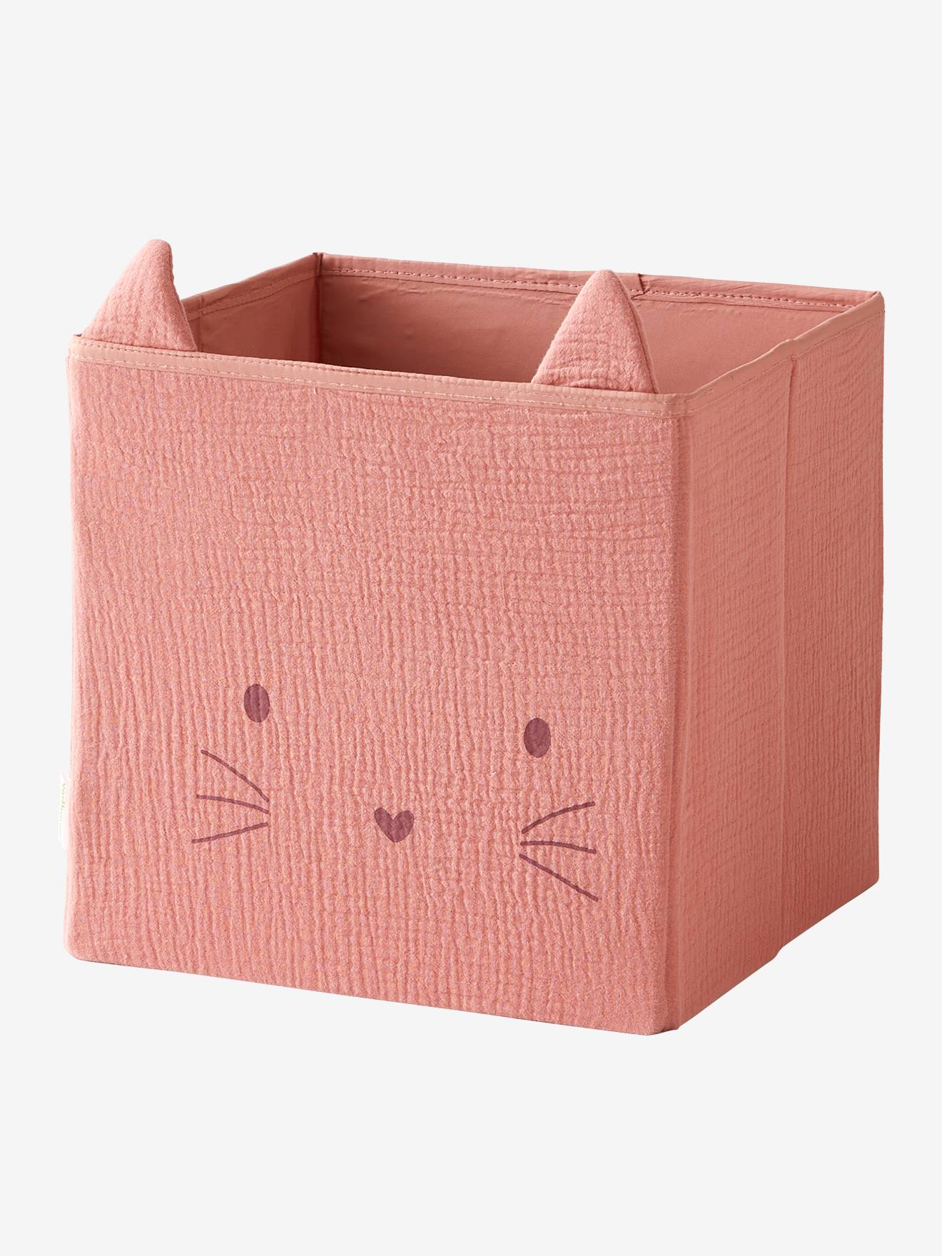 Lot de 2 bacs animaux en gaze de coton lot rose
