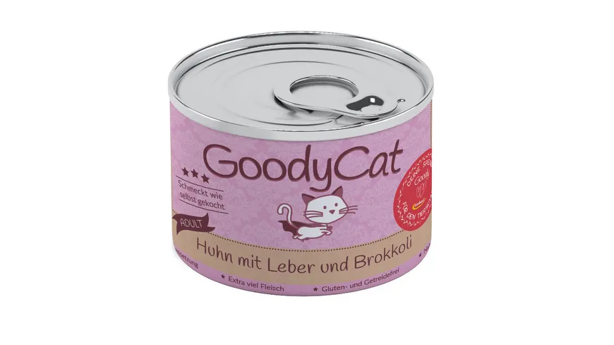 Goodycat Katzen Nassfutter Huhn mit Leber & Brokkoli 180 g