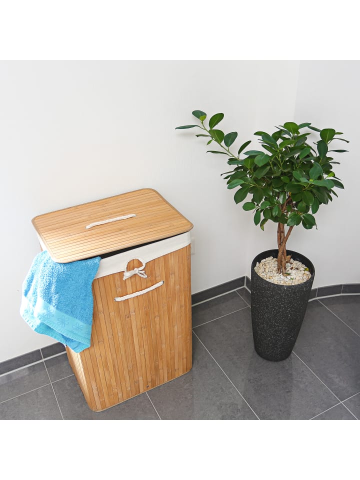 relaxdays 2 x Wäschekorb in Natur - (B)43,5 x (H)65,5 x (T)33,5 cm günstig kaufen onesize