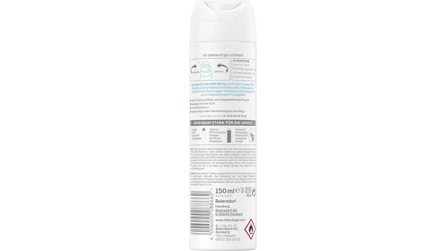HIDROFUGAL Deo Spray Stark & Kühlend Anti-Transpirant 150 ml