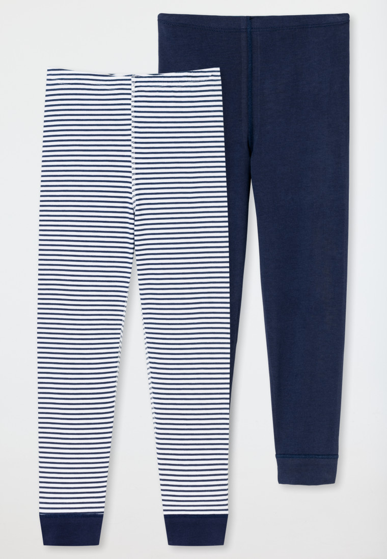 Unterhose lang 2er-Pack Organic Cotton Softbund Bündchen dunkelblau - 95/5