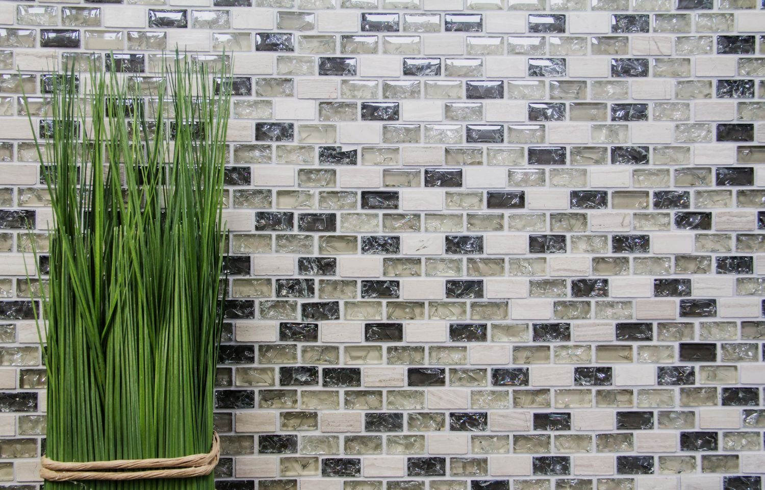Mosani Mosaikfliesen Mosaik Stäbchen Verbund Naturstein Mosaikfliese graugrün
