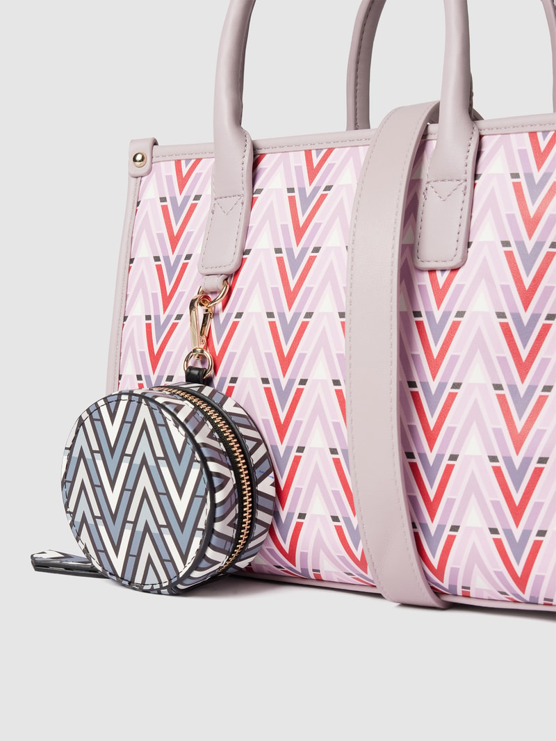 Handtasche mit Allover-Logo-Muster in flieder