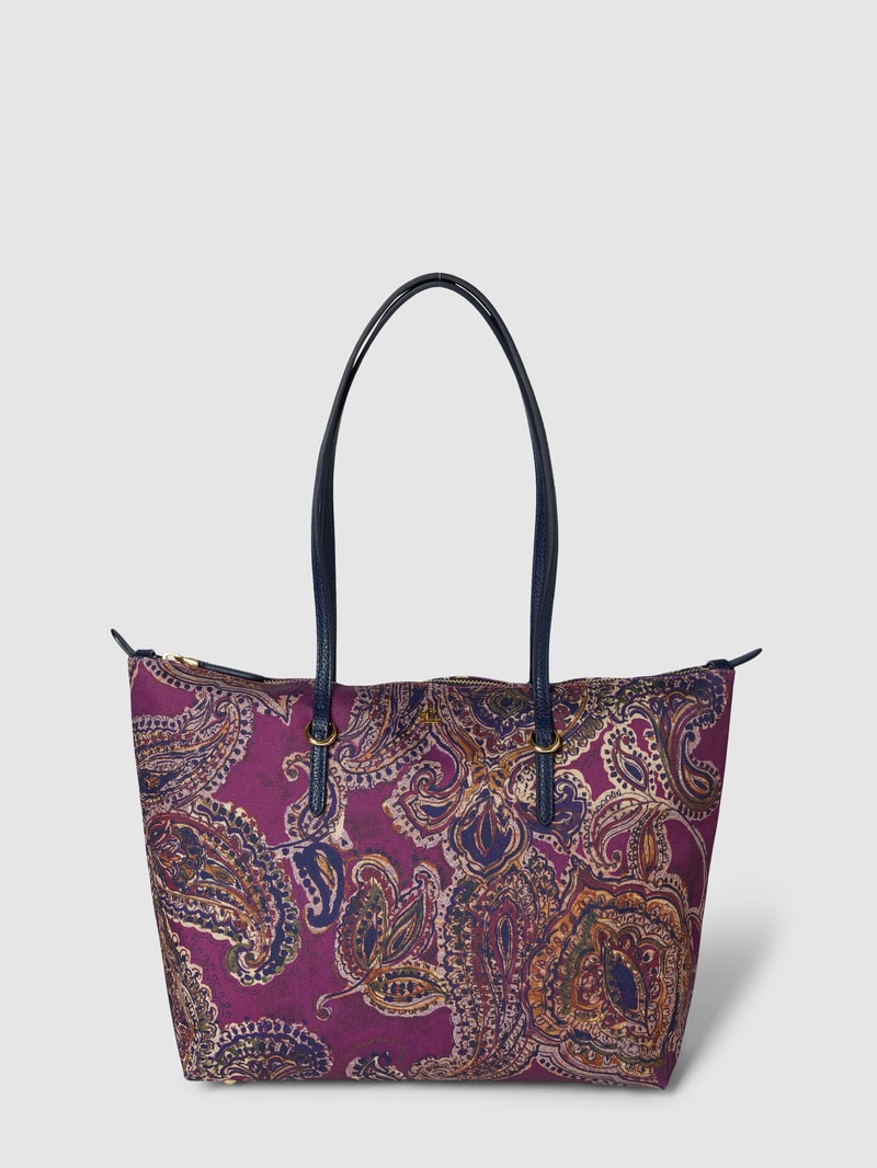 Tote Bag mit Allover-Muster Modell 'KEATON' in lila